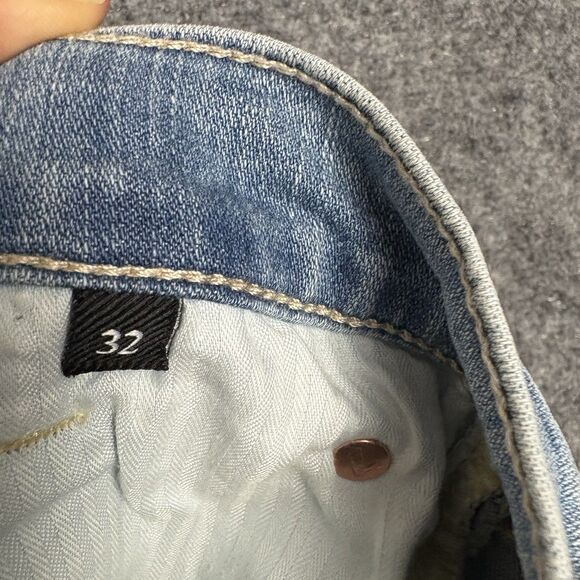 7 for All Mankind Tailorless Dojo Jeans Womens Size 32 Light Wash - Picture 5 of 12